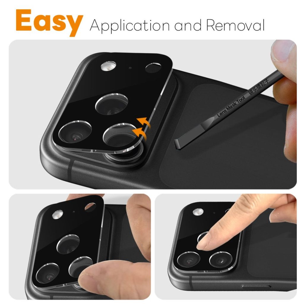 NORTHJO iPhone 18 Pro Max Linssinsuoja 3D Karkaistu Lasi - Musta