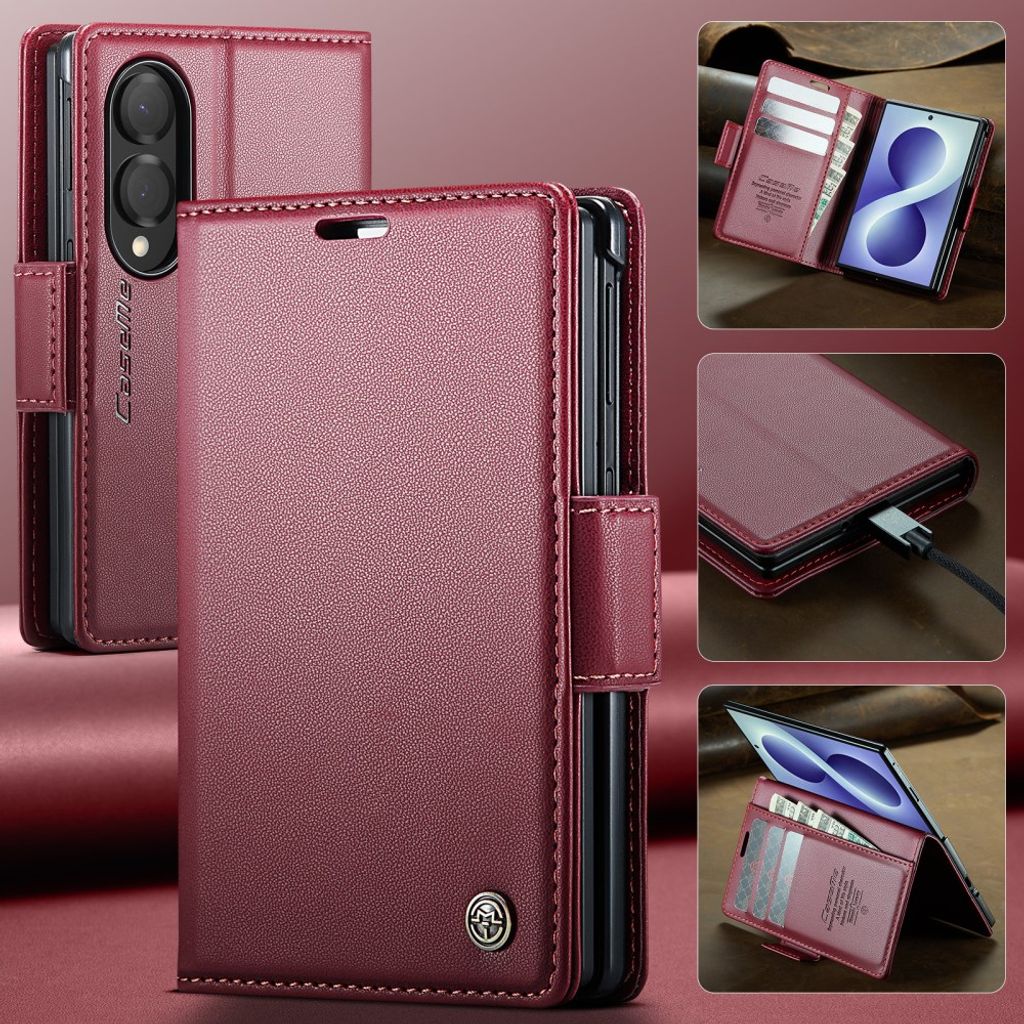 CASEME Samsung Galaxy Z Fold8 Flip Cover med RFID blokering - Rød