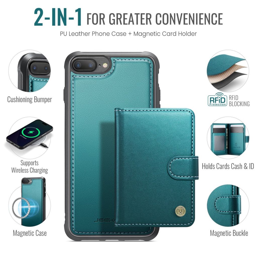 JEEHOOD iPhone 7 Plus / 8 Plus Cover med MagSafe - Grøn