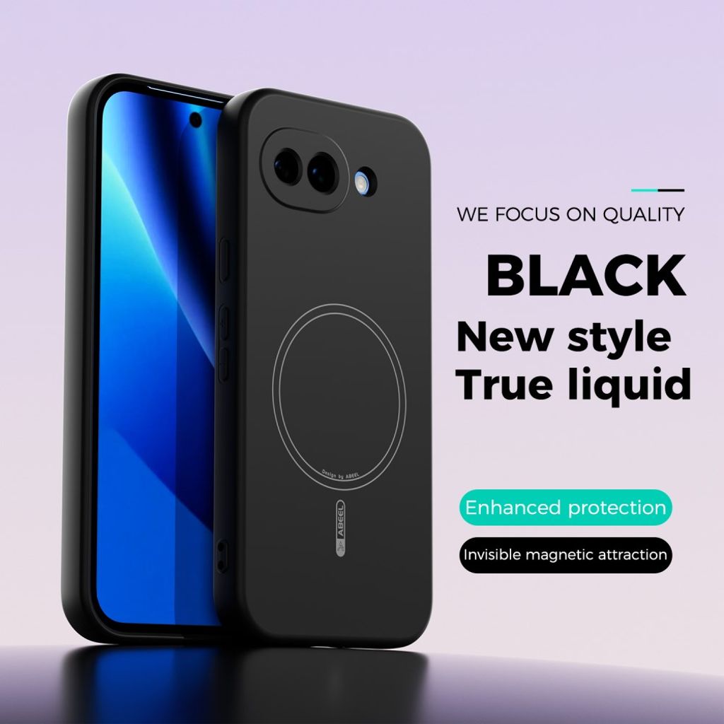 ABEEL Google Pixel 10a MagSafe-kompatibelt Silikonskal - Svart