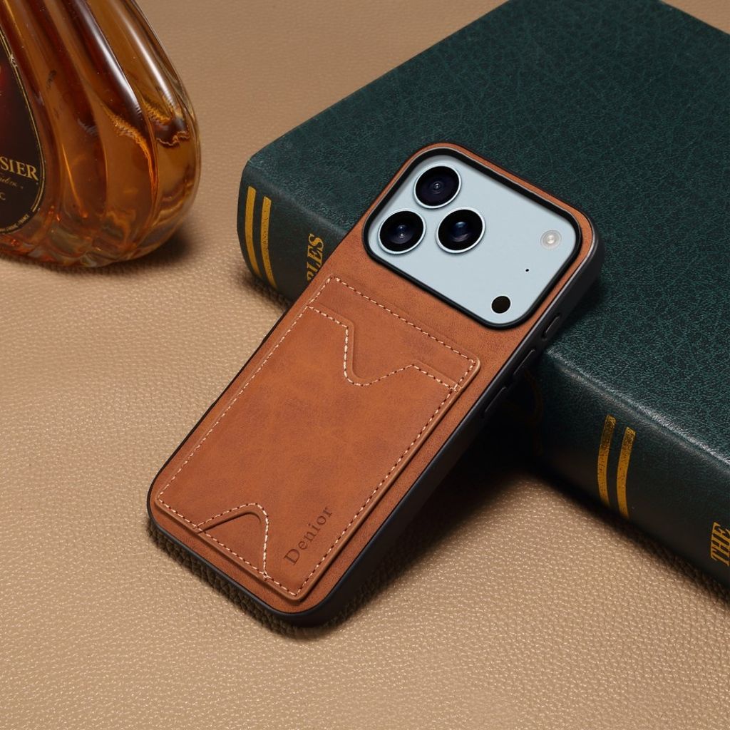 DENIOR iPhone 17 Pro Max Case with Stand - Brown