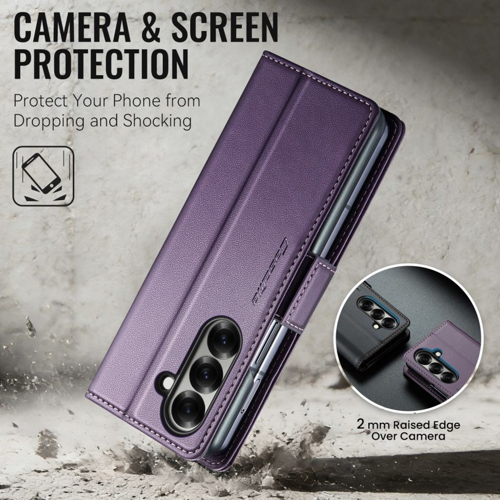 CASEME Samsung Galaxy Z Fold8 Ultra Flip Cover med RFID blokering - Lilla