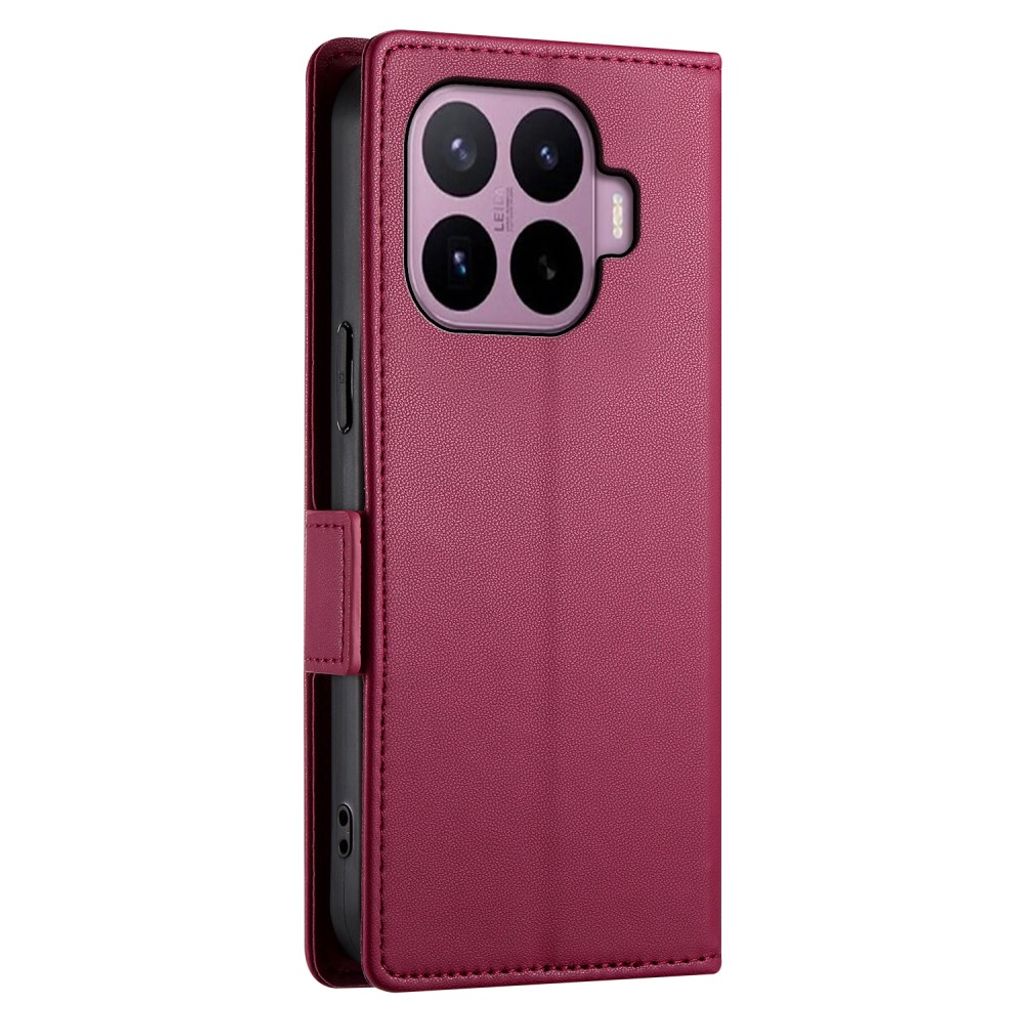 Xiaomi 17T Pro Plånboksfodral i PU-läder - Vinröd
