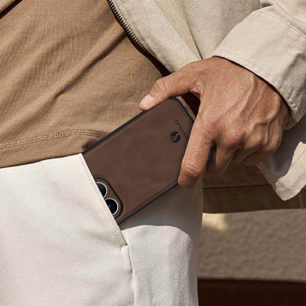 ANNYOJO Xiaomi 17T Pro Skal med baksida i PU-läder - Grå
