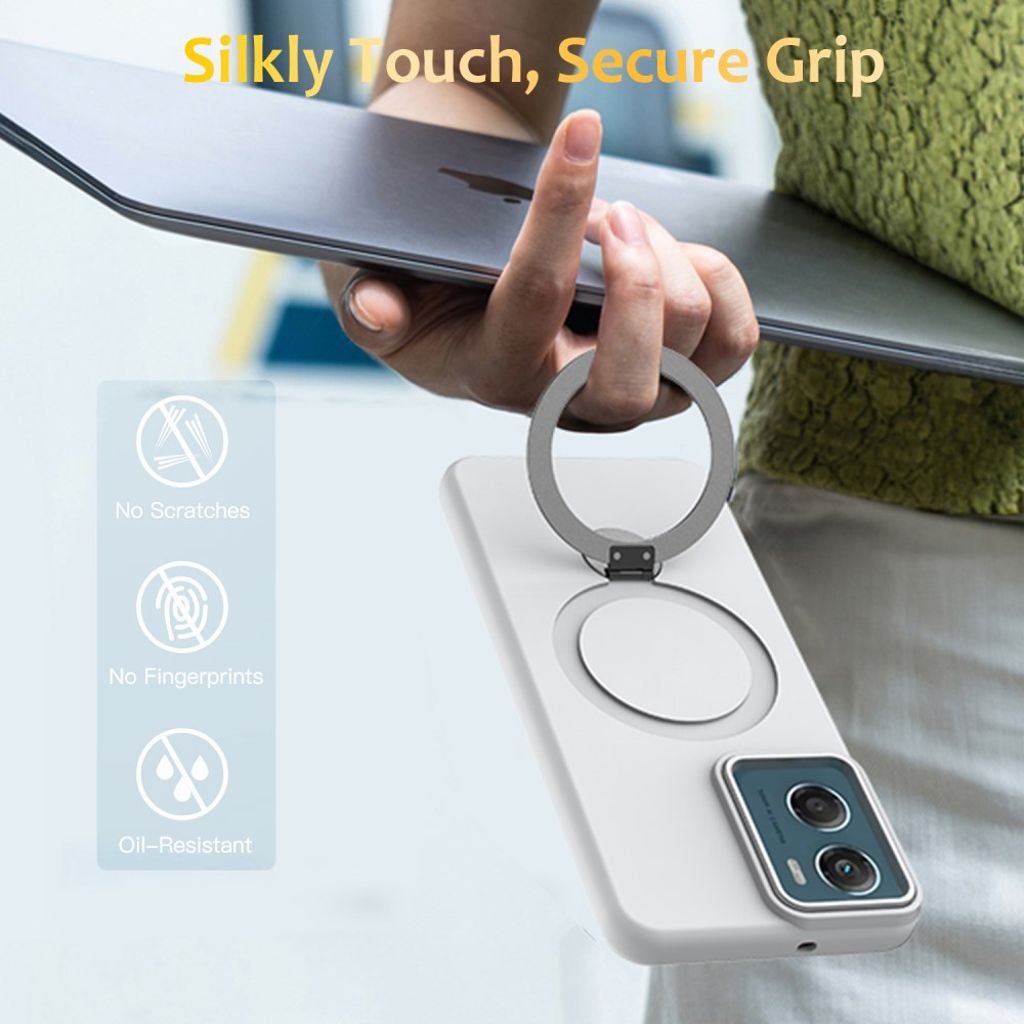 Motorola Moto G06 Power 4G/Moto G06 4G Deksel MagSafe-kompatibel Ringholder - Hvit