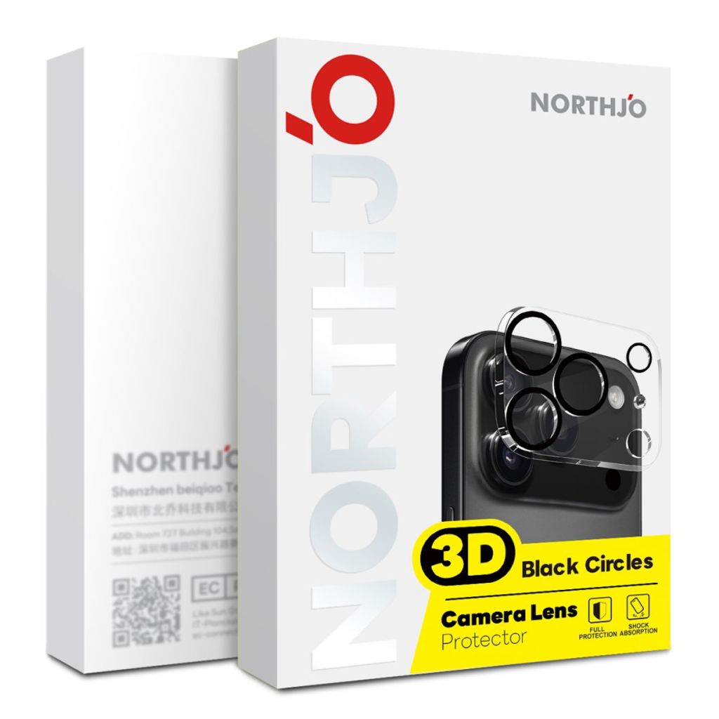 NORTHJO iPhone Fold -suojakalvo karkaistusta lasista - musta