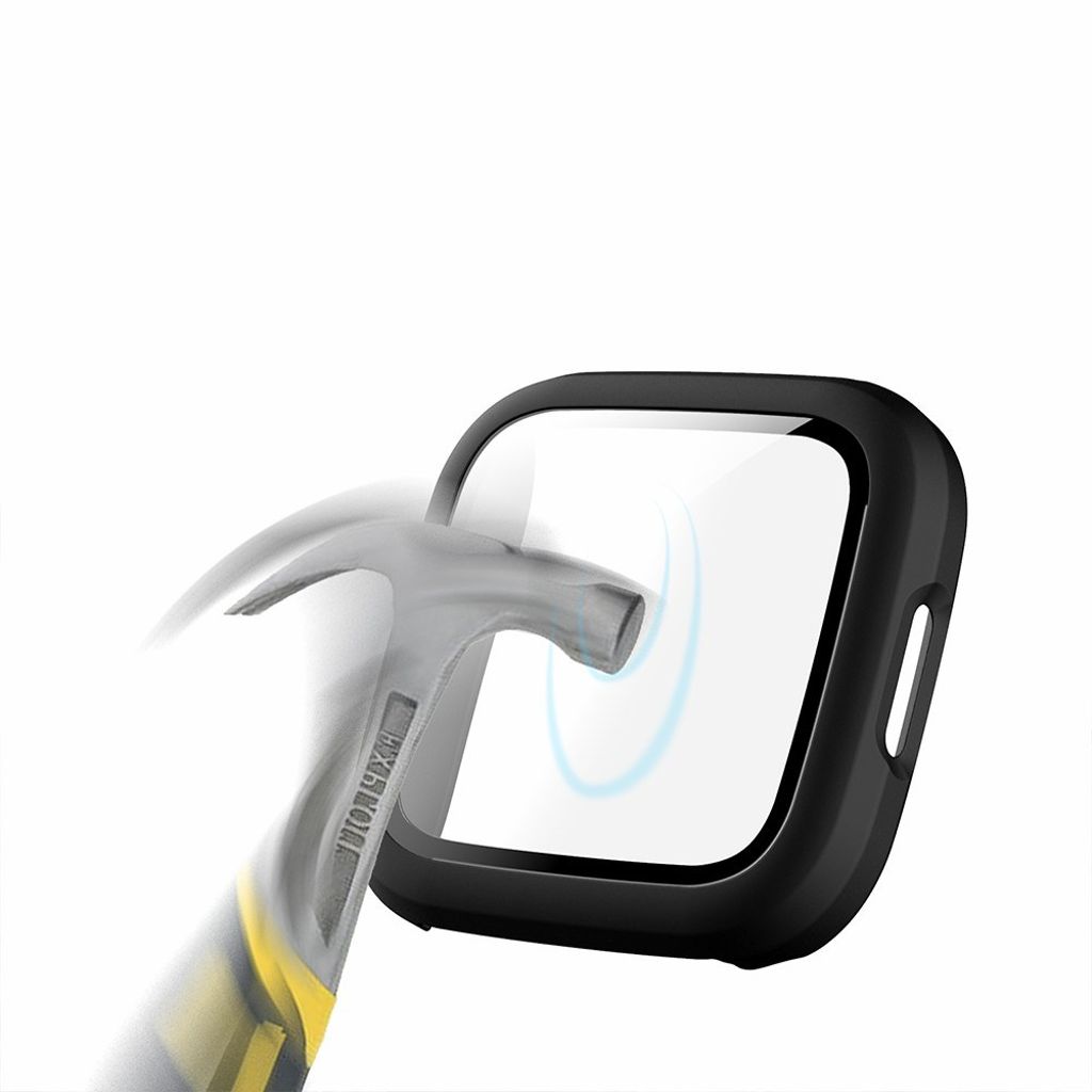 Fitbit Versa 2 Deksel med Herdet Glass – Svart