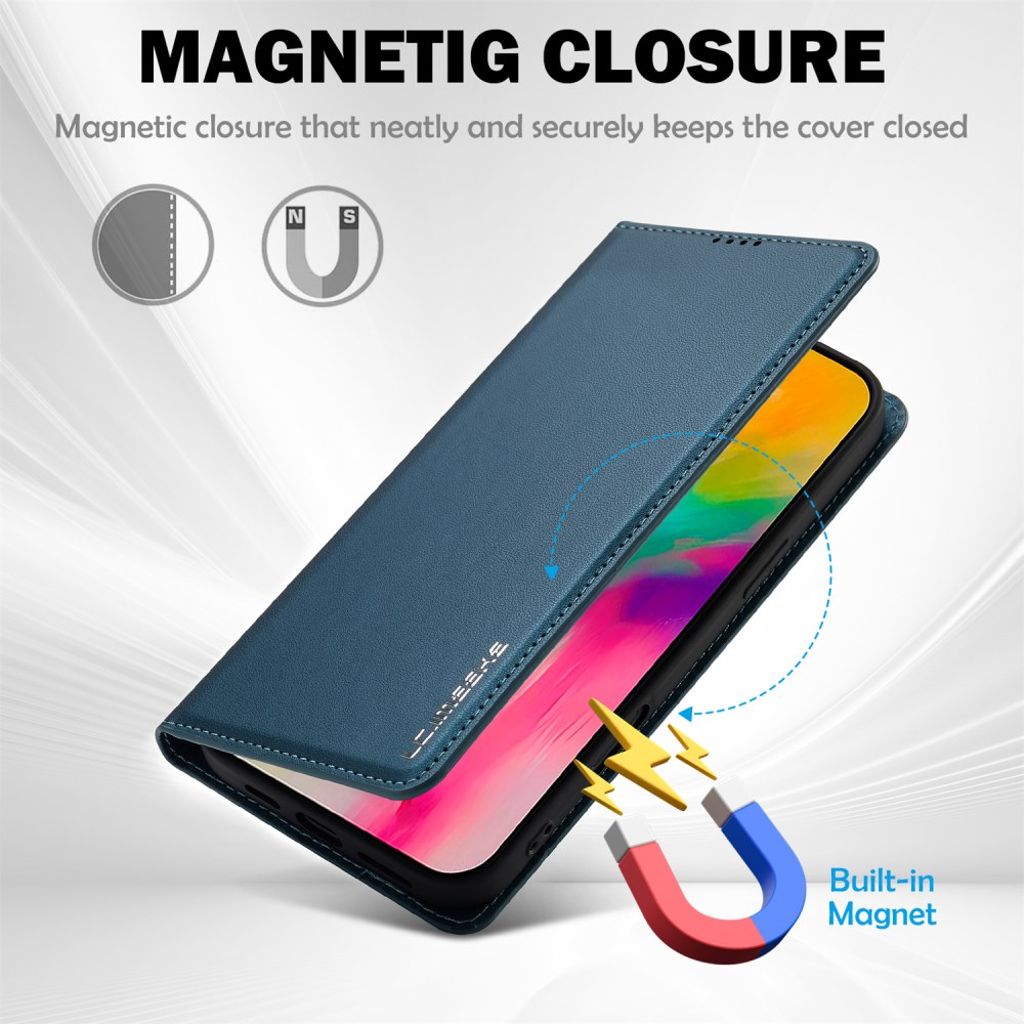 LC.IMEEKE iPhone 17 Wallet Cover - Blue