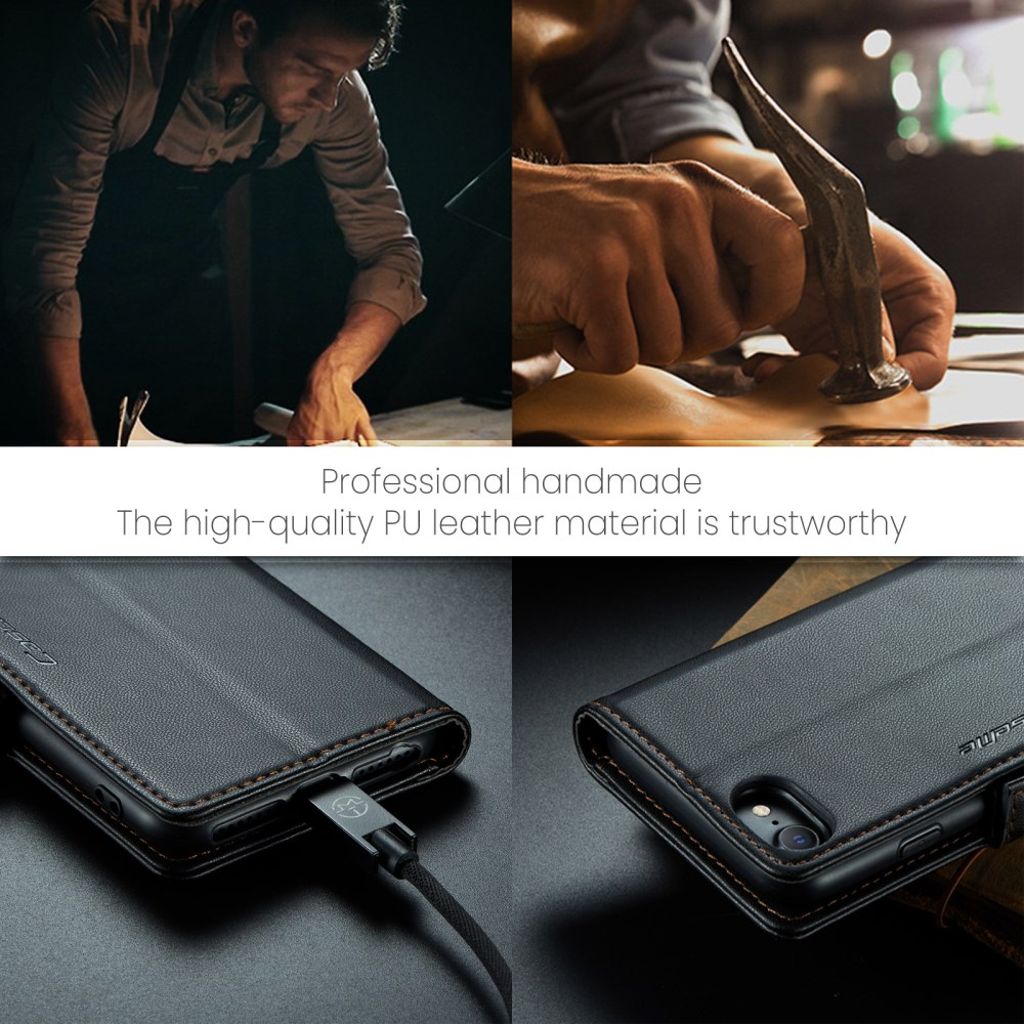 CASEME iPhone 6/6s/7/8/SE 2020/2022 Fodral med Kortfack - Svart