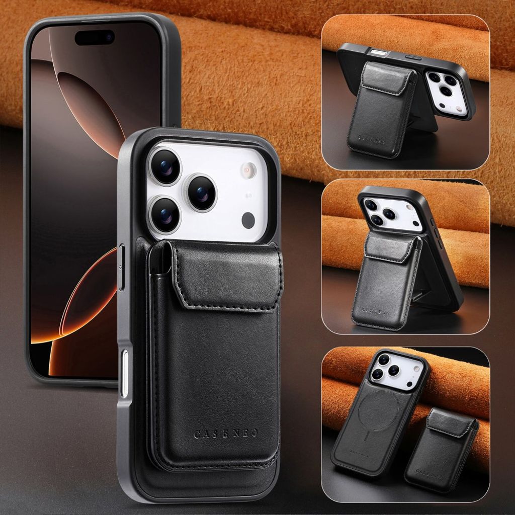 CASENEO iPhone 18 Pro Max/17 Pro Max Lommebokdeksel MagSafe - Svart