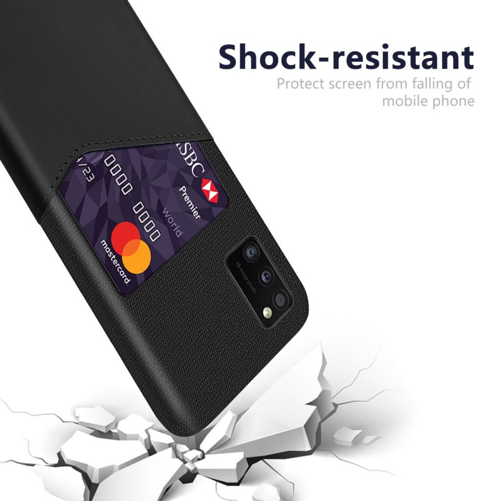 KSQ Samsung Galaxy A41 Cover med Kortplads - Sort