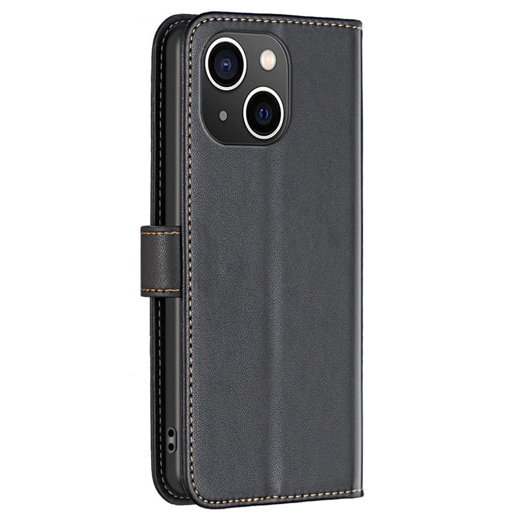 BINFEN COLOR iPhone 14 Plus Plånboksfodral Stativ PU-läder – Svart