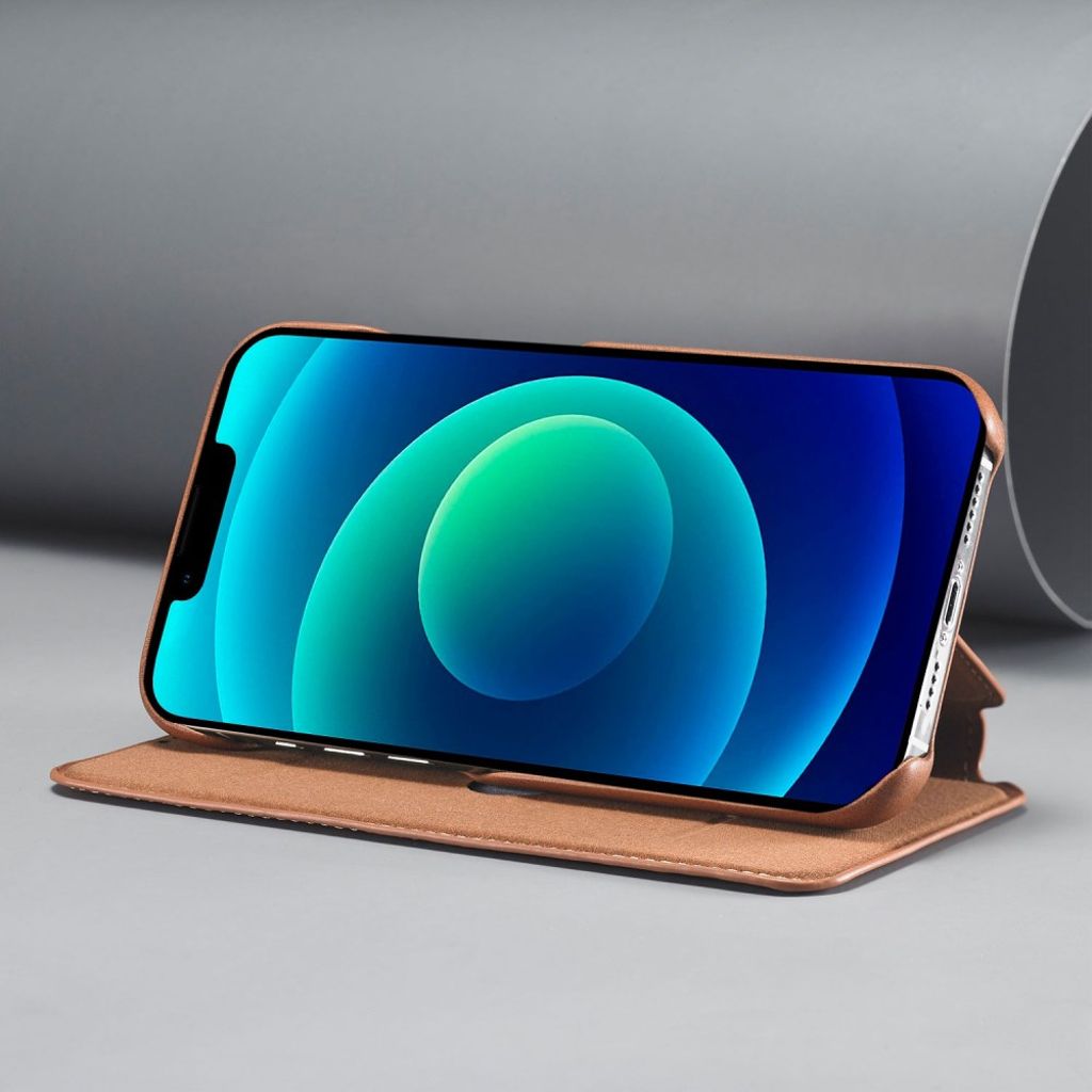 LC.IMEEKE iPhone 14 Pungetui Stativ - Lysebrun