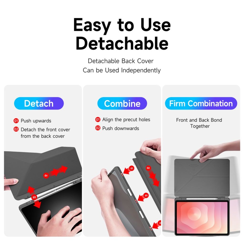 DUX DUCIS Samsung Galaxy Tab S11 kotelo origami-jalusta - harmaa