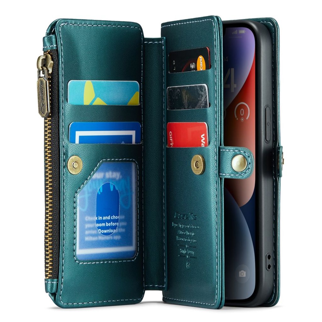 CASEME iPhone 14 Lommeboketui RFID-blokkerende – Grønn