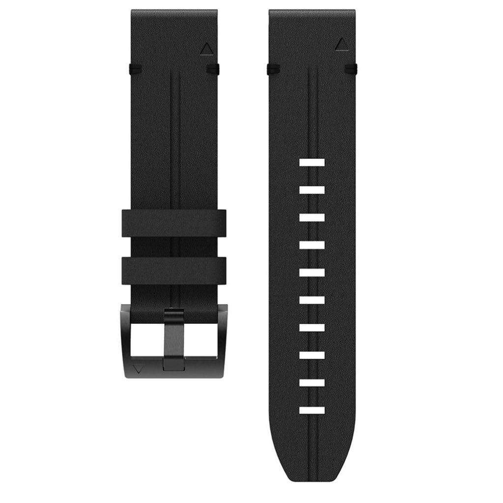 Garmin Fenix 6/5/5 Plus/Forerunner935 osv. Klokkereim i ekte skinn – svart
