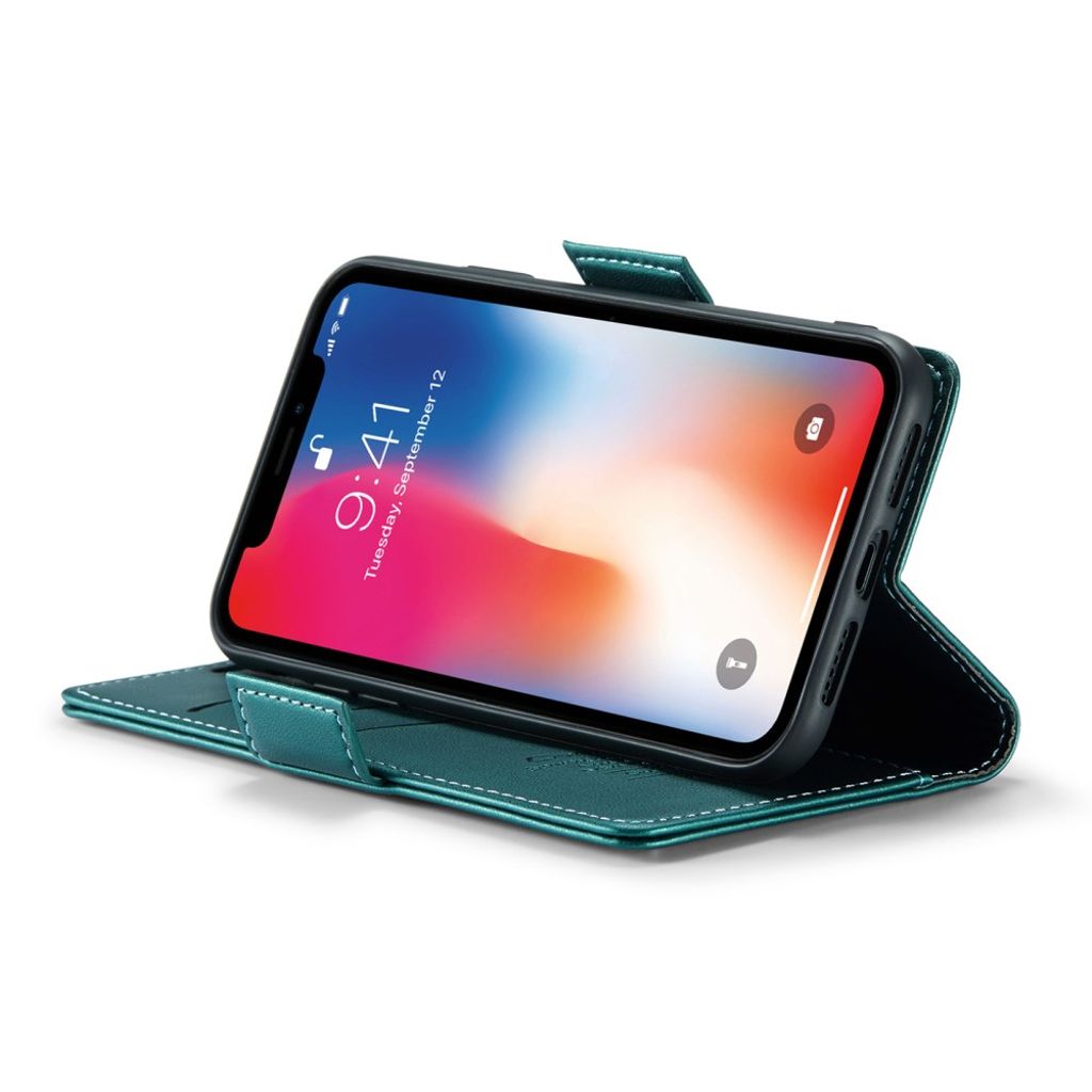 CASEME iPhone XS Max Pungetui med RFID og 3 Kortplads – Grøn