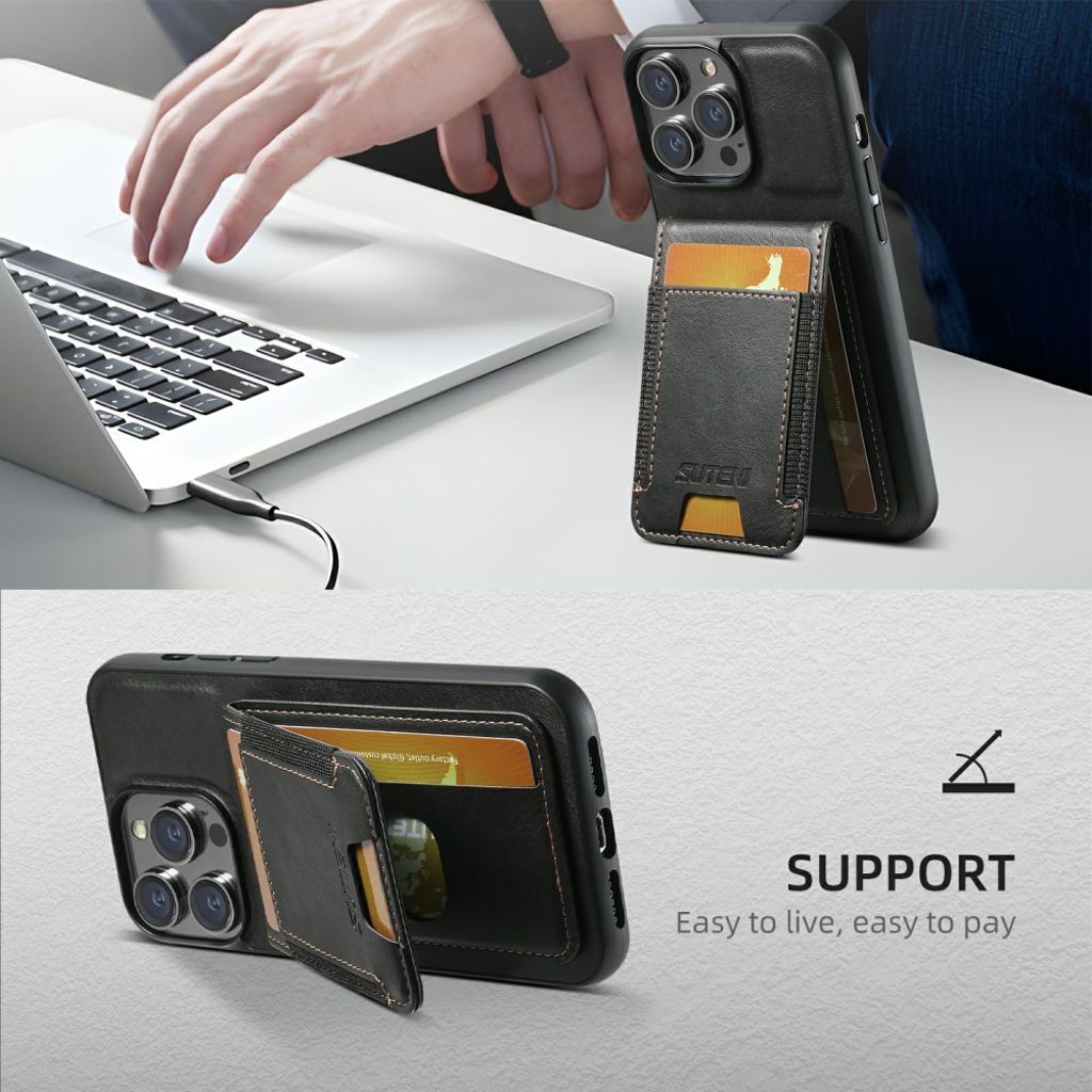 SUTENI iPhone 11 Pro Cover med Stativ - Sort