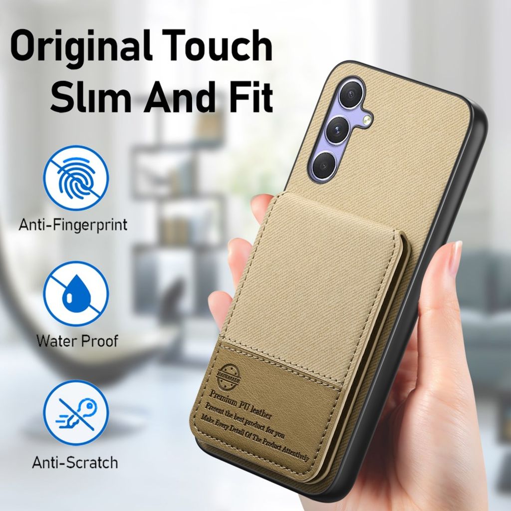 Samsung Galaxy A17 5G deksel med kortspor og stativ – brun