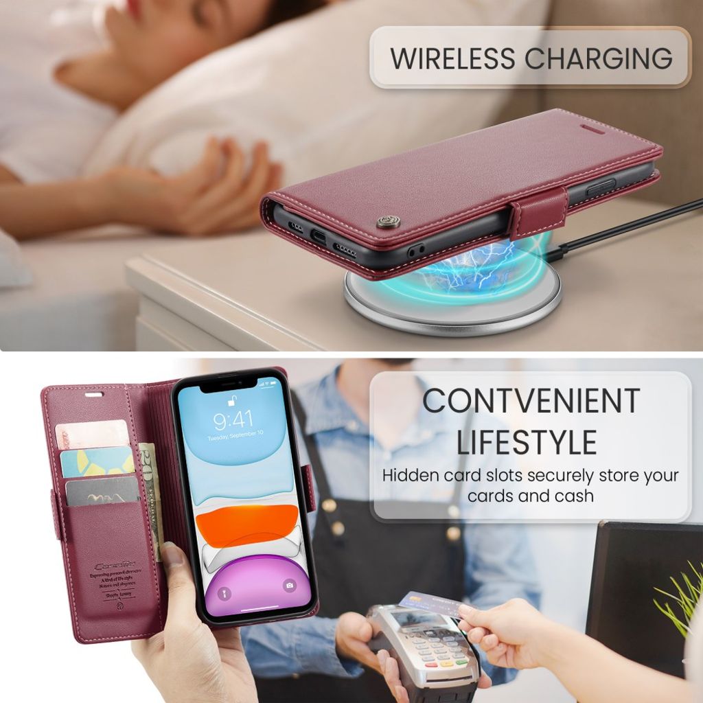 CASEME iPhone 11 Kotelo Korttipaikka - Punainen