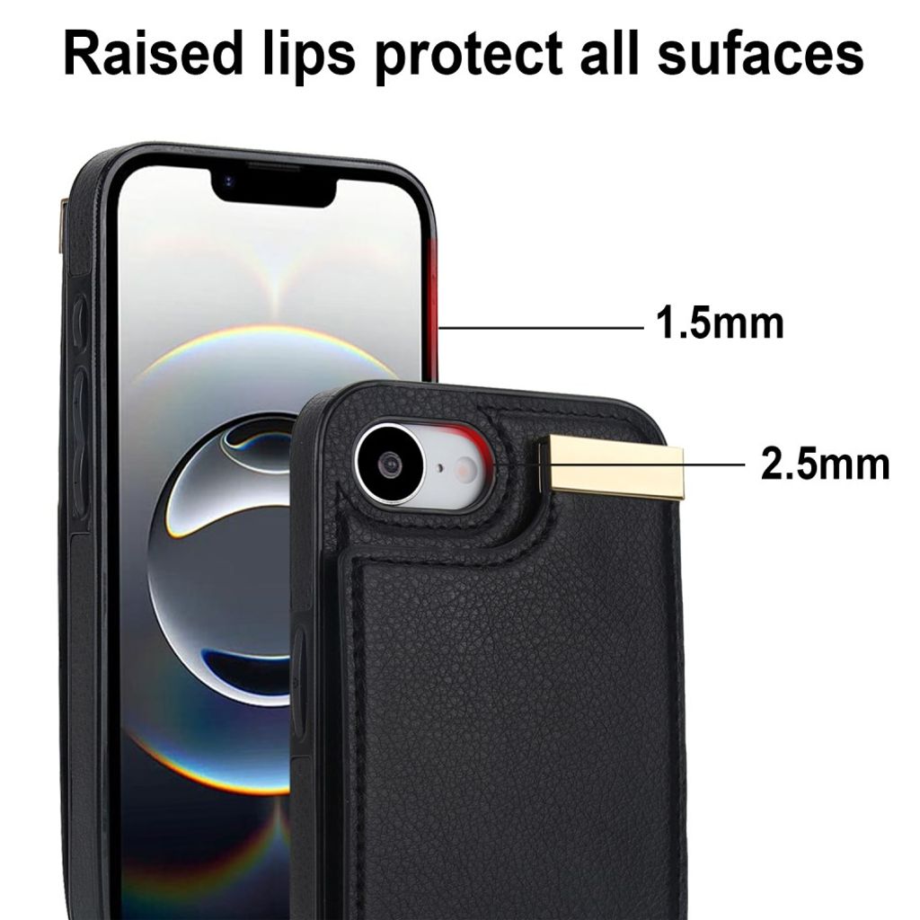 iPhone 16e Case with Card Holder - Black