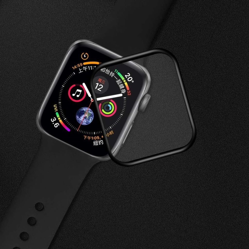 Apple Watch SE3/SE2/SE1/6/5/4 40 mm skjermbeskytter – gjennomsiktig med svart kant