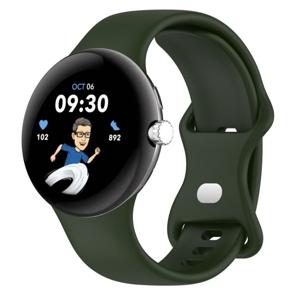 Google Pixel Watch 3 41 mm Kellonranneke, Silikoni - tummanvihreä
