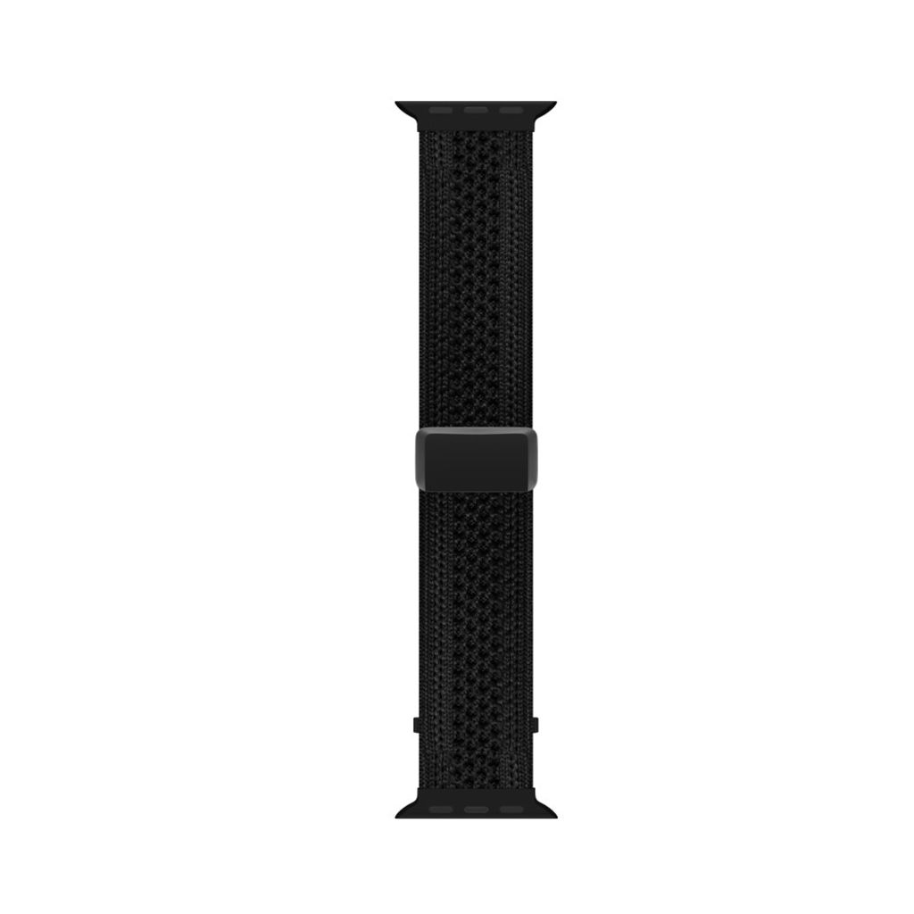 Apple Watch 49/46/44/42mm Klockarmband i nylon spetsdesign - Svart