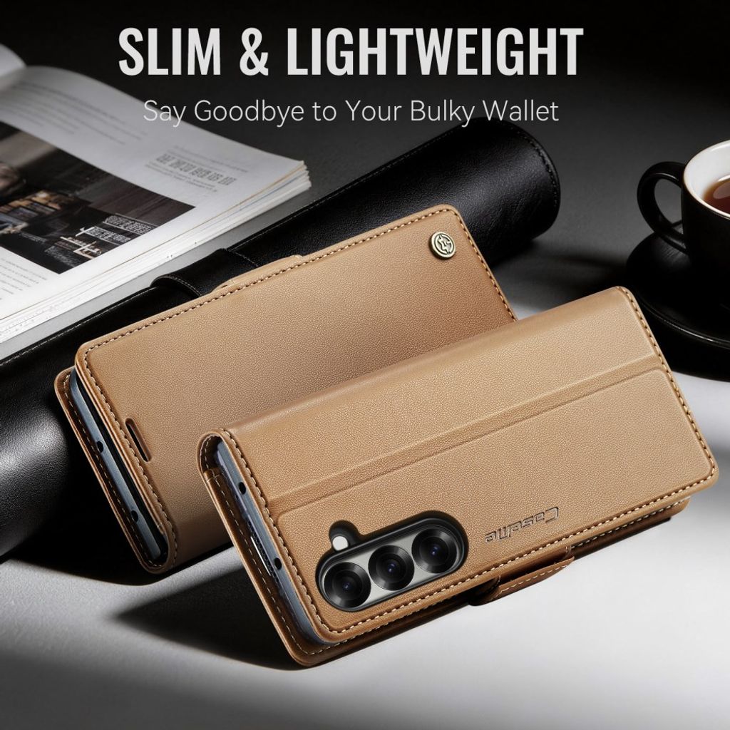 CASEME Samsung Galaxy Z Fold8 Ultra Flip Cover med RFID blokering - Brun