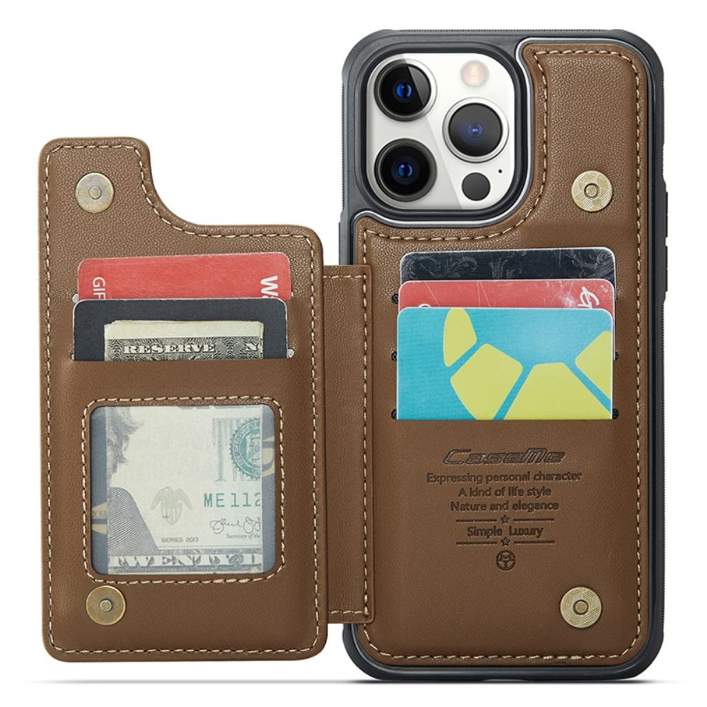 CASEME iPhone 12 Pro Max Cover med Pung - Brun