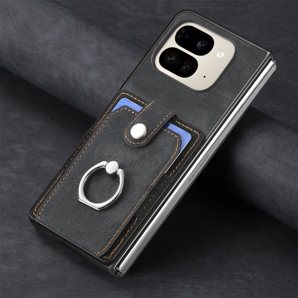 Google Pixel 9 Pro Fold 5G Cover med stativ og kortplads – Sort