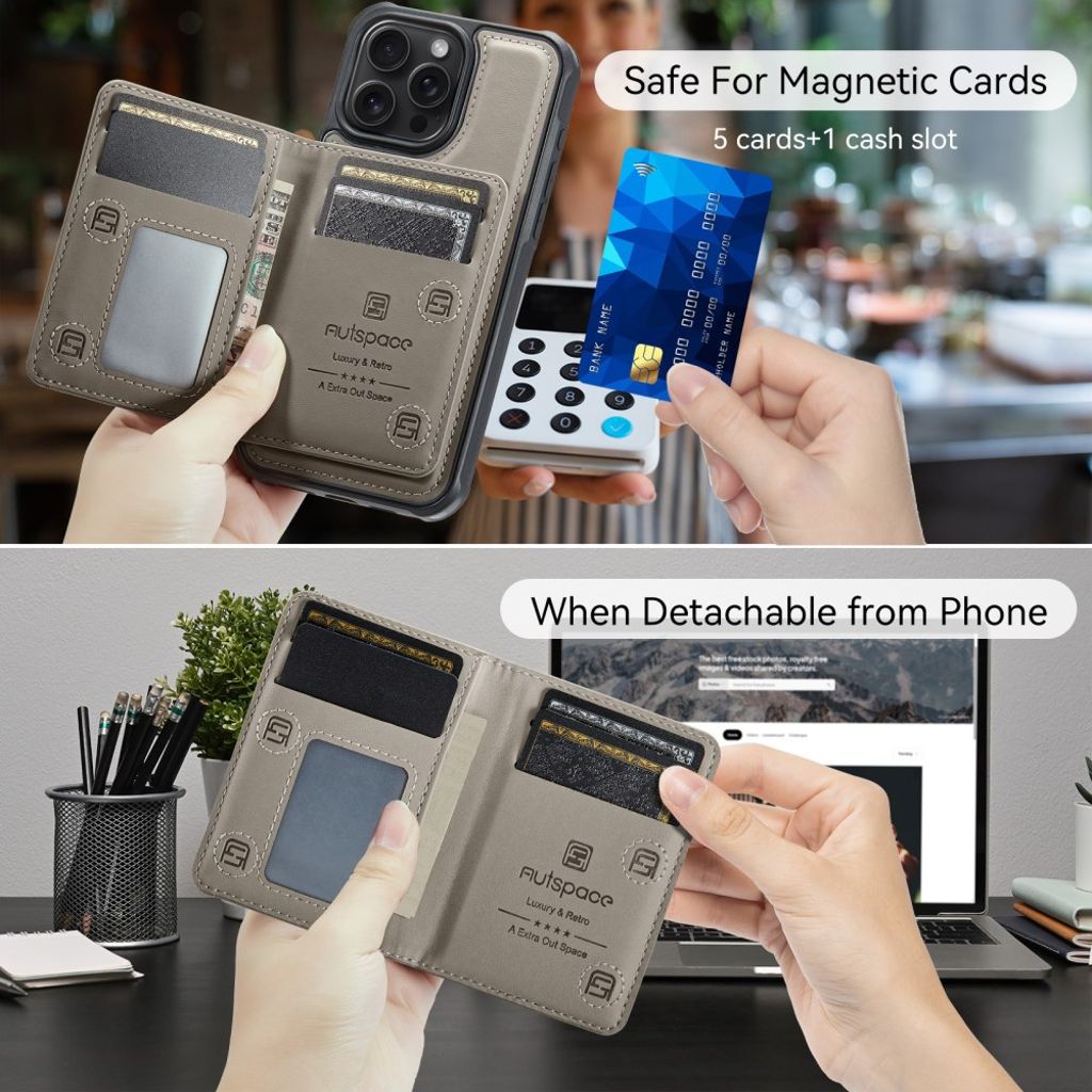 AUTSPACE iPhone 12 Pro Max Cover med Kortplads - Grå