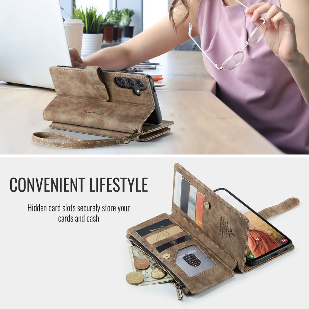 CASEME Samsung Galaxy S25 FE Etui med Stativ - Brun