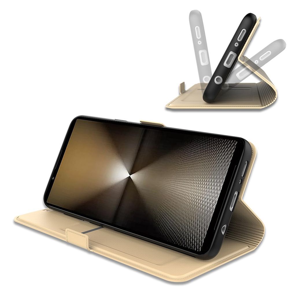 Sony Xperia 1 VII Fodral med Stativ - Guld
