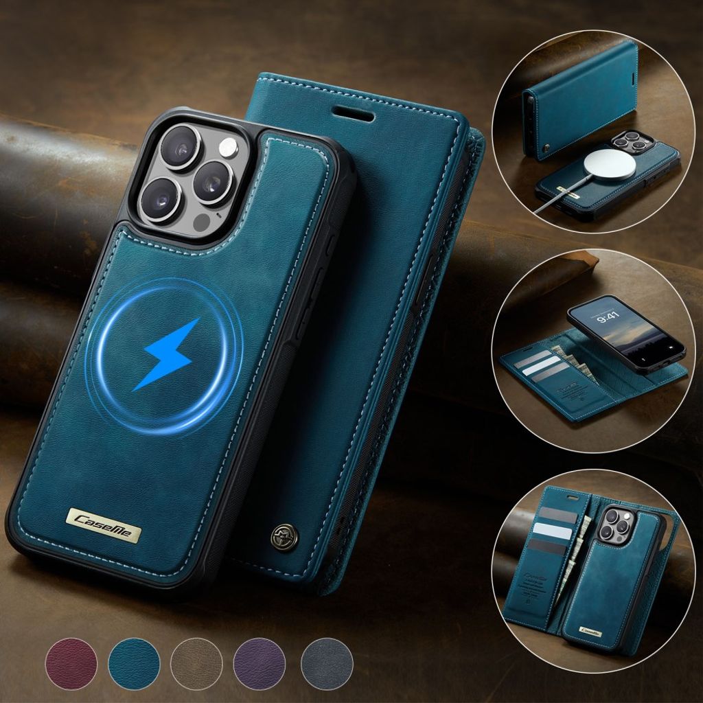 CASEME iPhone 15 Pro Plånboksfodral RFID-blockerande MagSafe - Grön