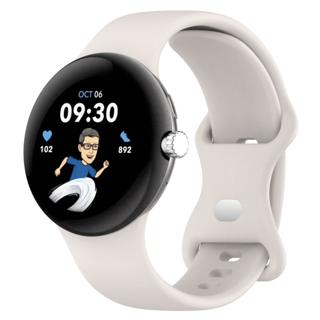 Google Pixel Watch 3 41 mm Kellonranneke, Silikoni - valkoinen