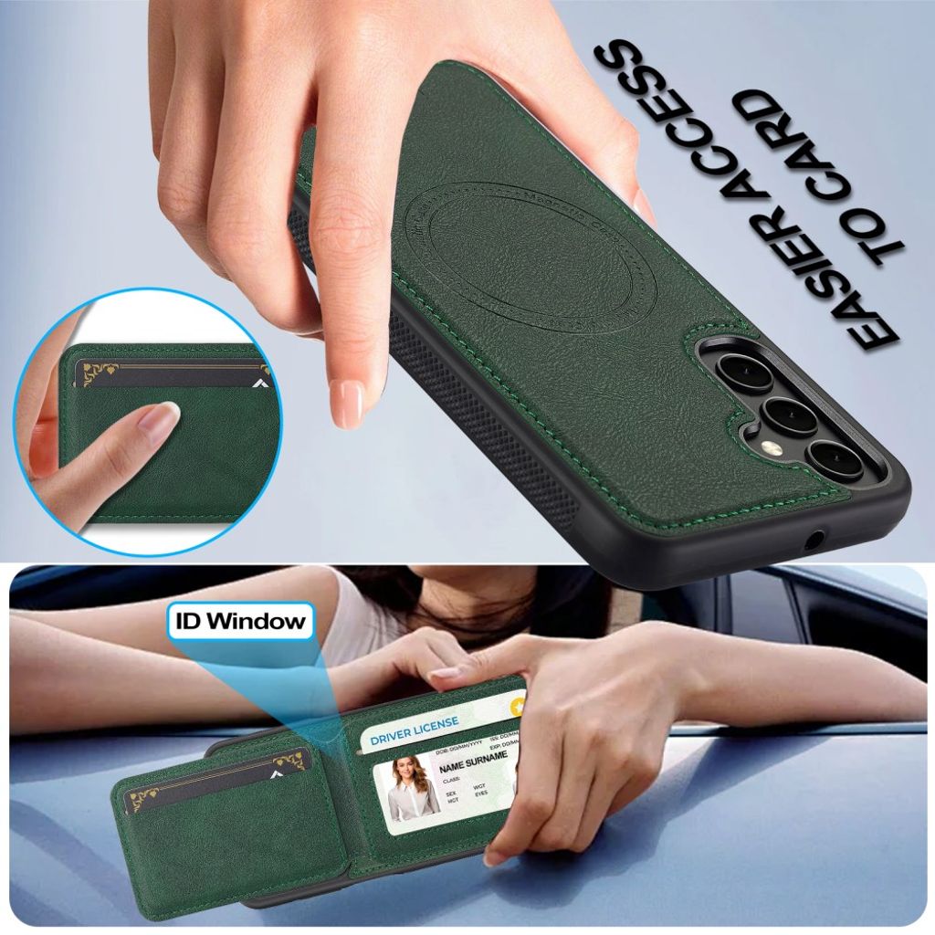 LC.IMEEKE Samsung Galaxy A17 5G Deksel med MagSafe Lommebok - Grønn