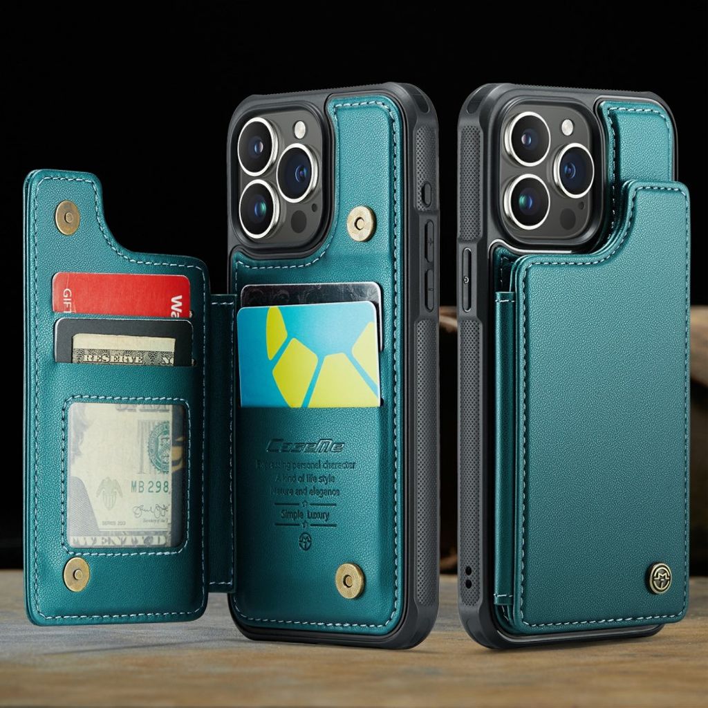 CASEME iPhone 16 Pro Lommebokdeksel Kortholder RFID – Grønn
