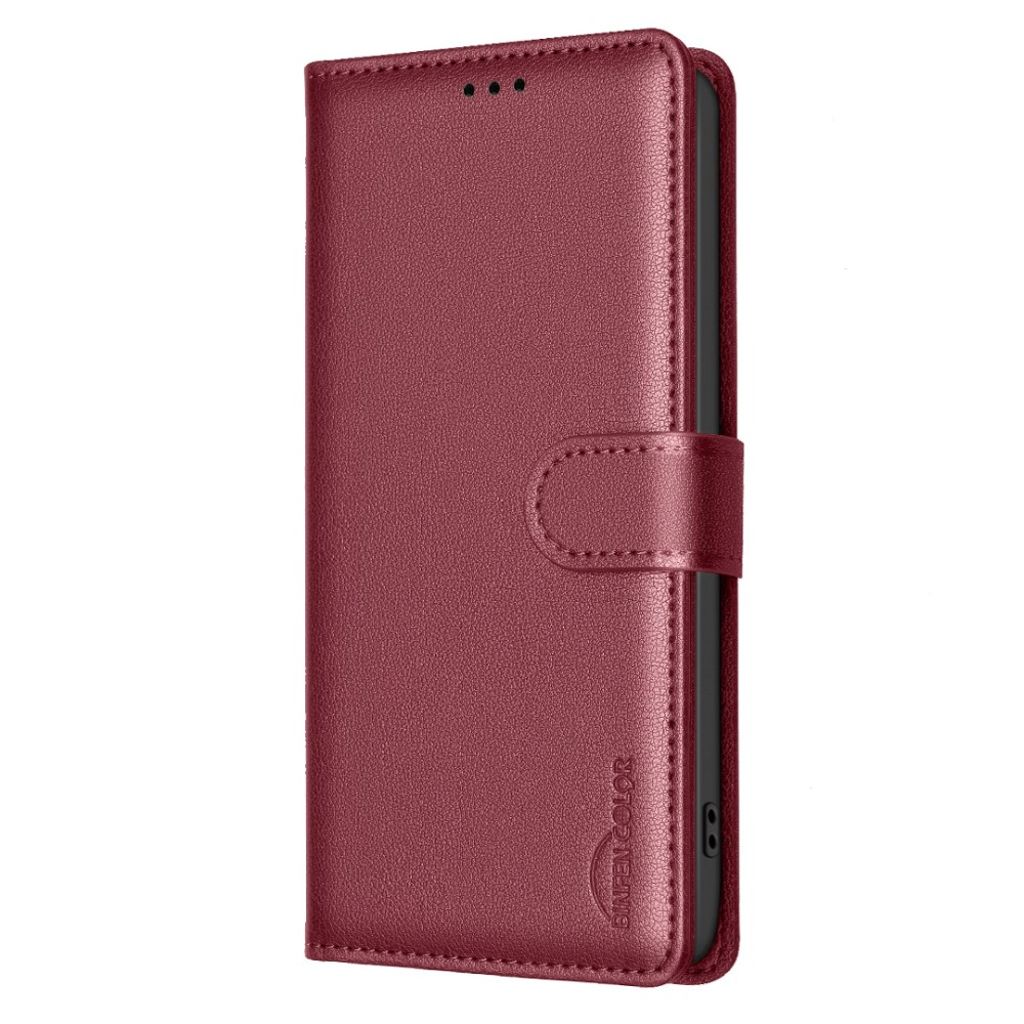 BINFEN COLOR iPhone 13/14 Wallet Cover RFID Blocking - Red