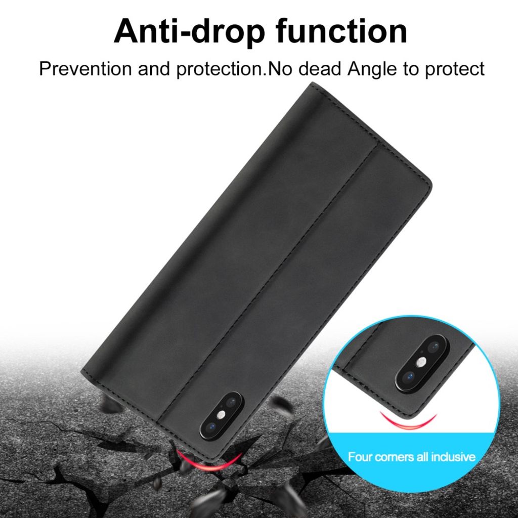 LC.IMEEKE iPhone X/XS Plånboksfodral Stativ - Svart