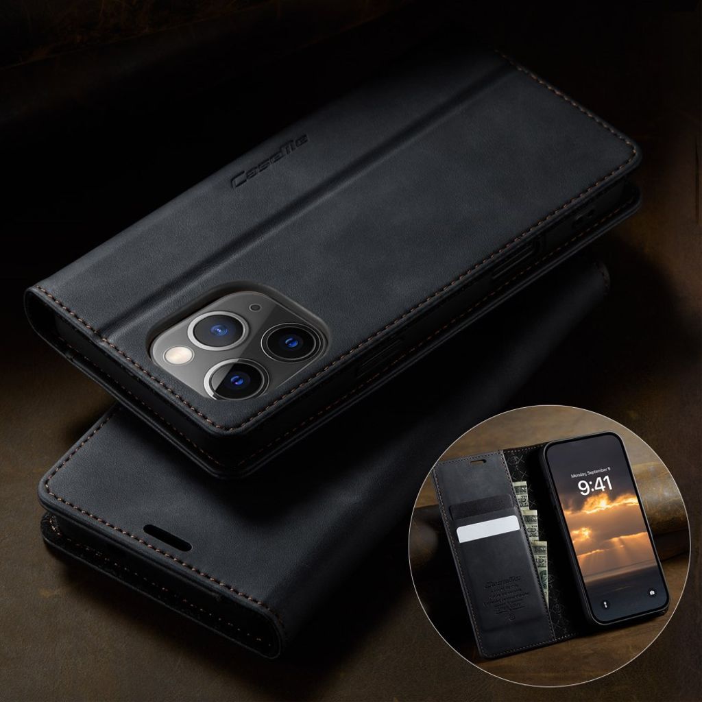 CASEME iPhone 11 Pro Max RFID-estävä lompakkokotelo – Musta