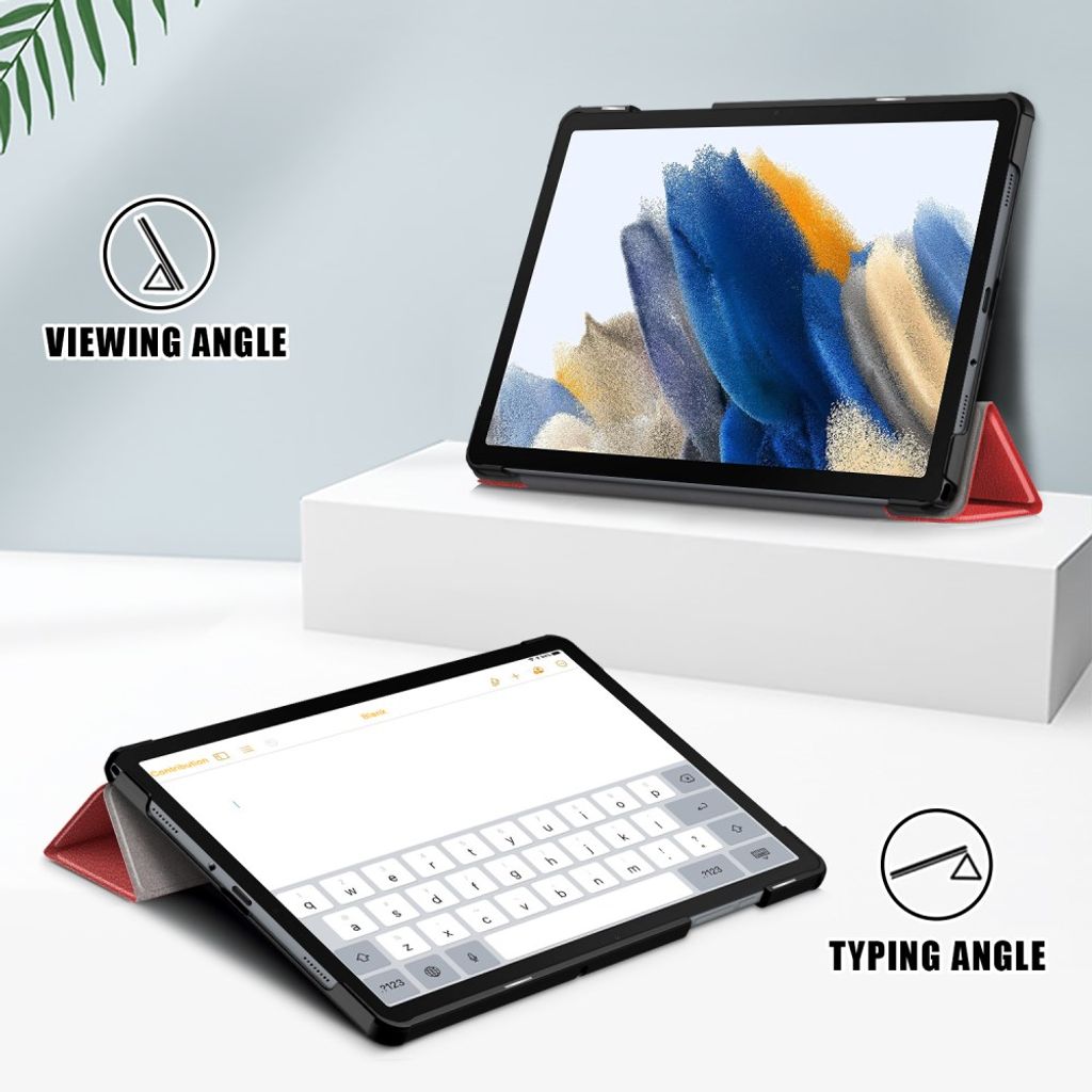 Samsung Galaxy Tab A11 Plus/A9 Plus Etui Tri-Fold PU-lær - Rød