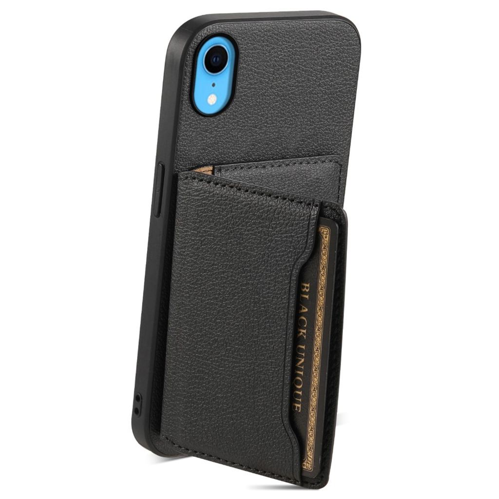 iPhone XR Skal Stativ Korthållare – Svart