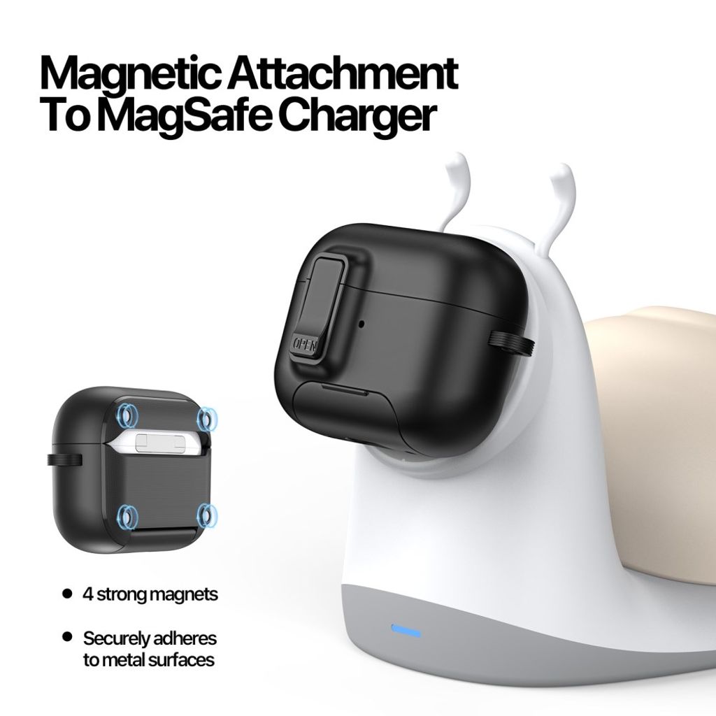 DUX DUCIS AirPods Pro 3 hodetelefondeksel MagSafe og stativ – hvit