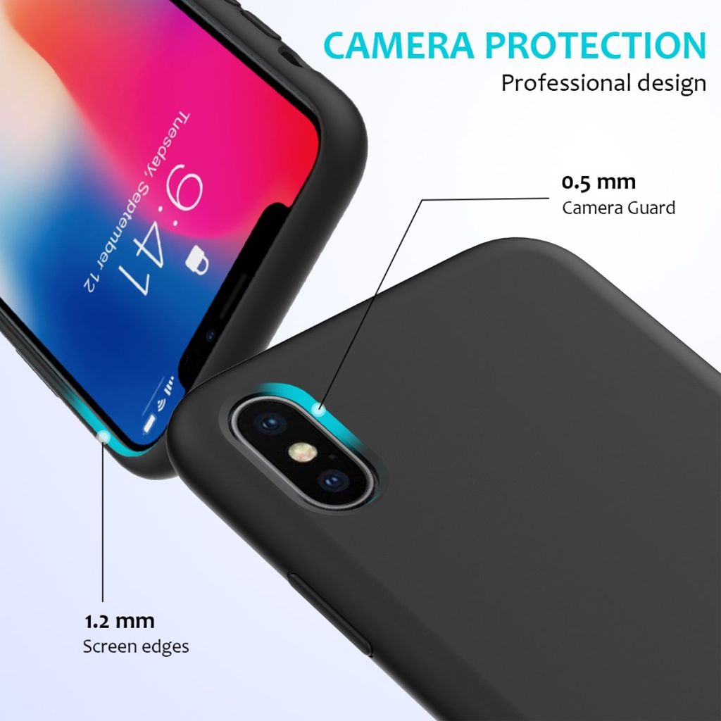 iPhone XS Max Cover Liquid Silicone - Sort