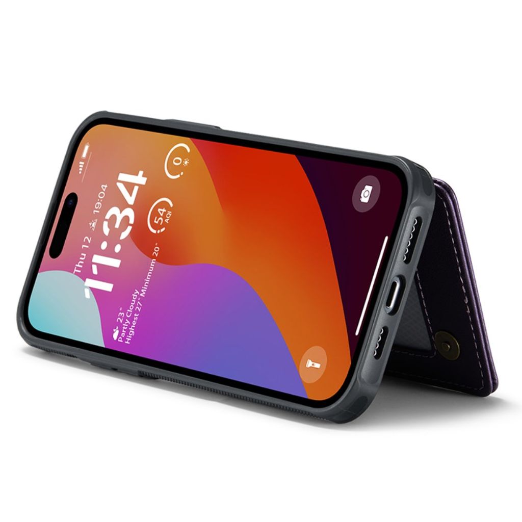 CASEME iPhone 15 Pro C22 Lompakkokuori RFID-estävällä – Violetti