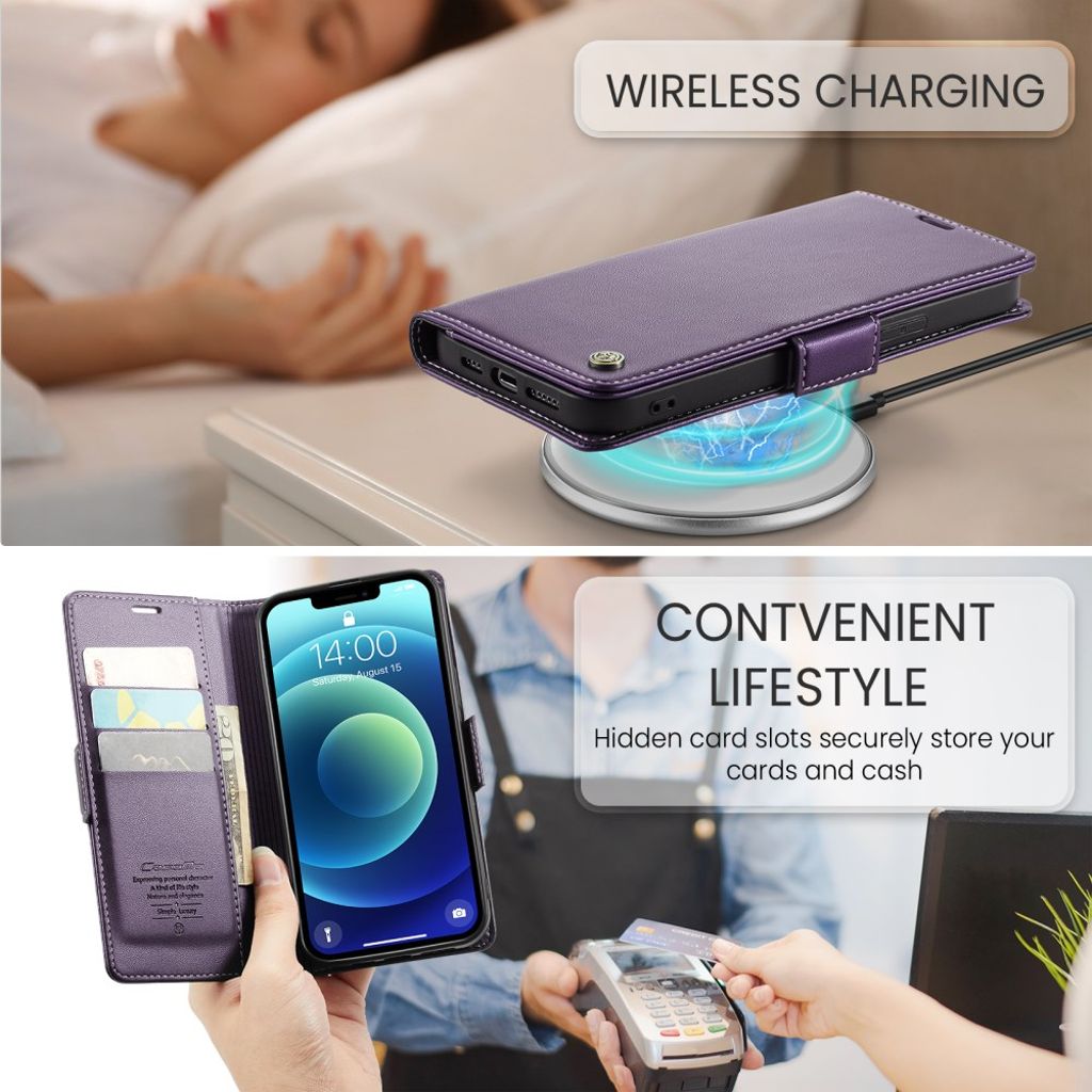 CASEME iPhone 12 / 12 Pro Etui med Kortplads - Lilla