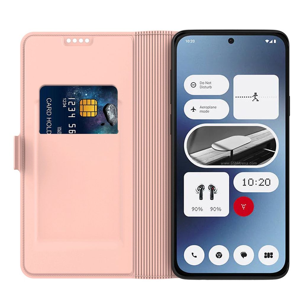 Nothing Phone (3) 5G Wallet Cover Card Holder Stand - Rose Gold