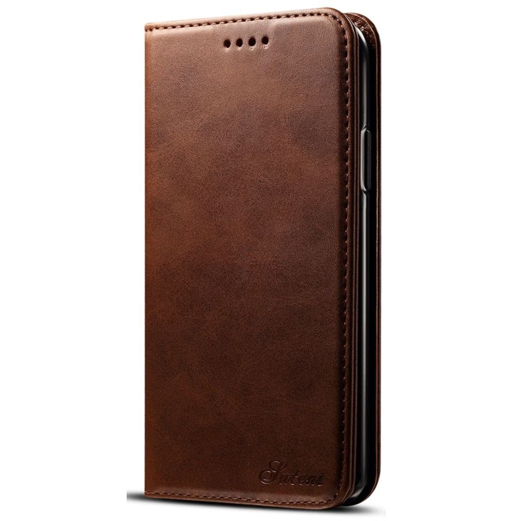 SUTENI iPhone X/XS Plånboksfodral med Stativ – Brun