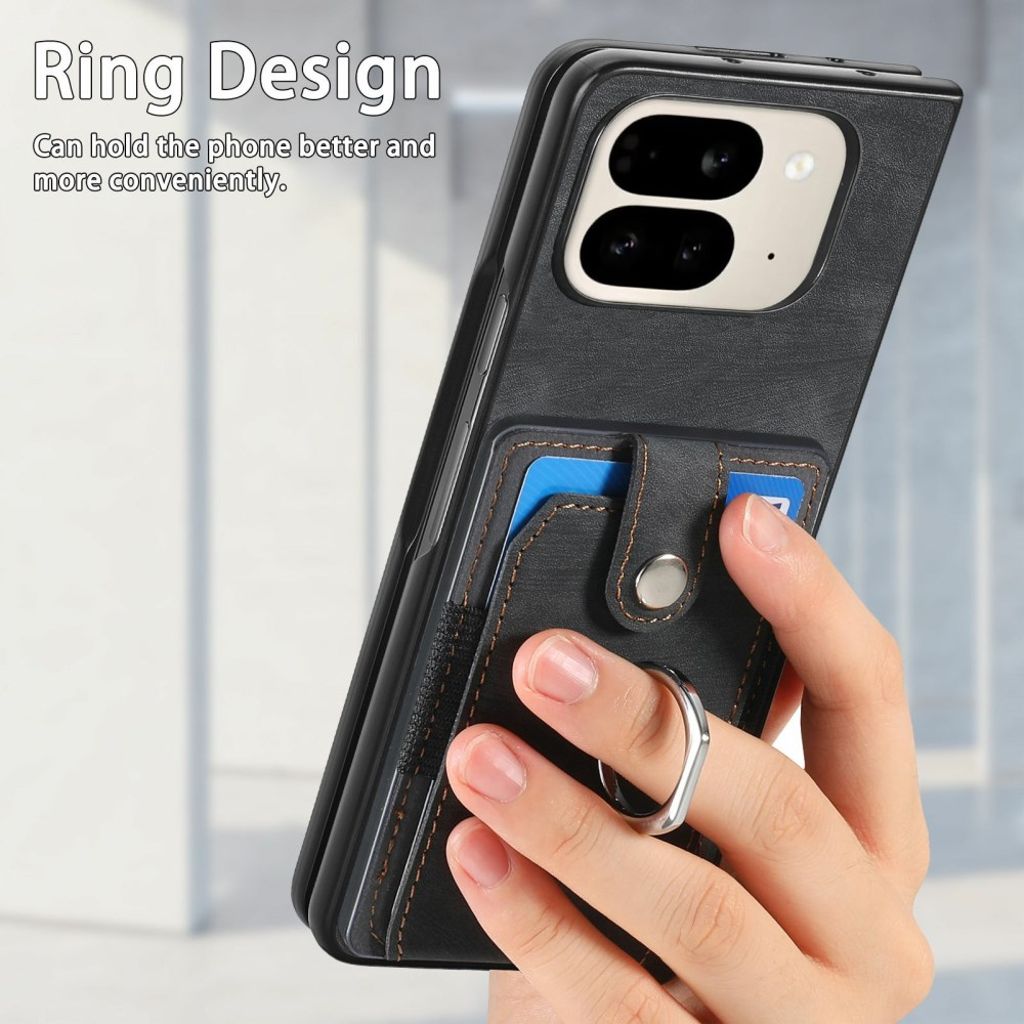 Google Pixel 9 Pro Fold 5G Cover med stativ og kortplads – Sort